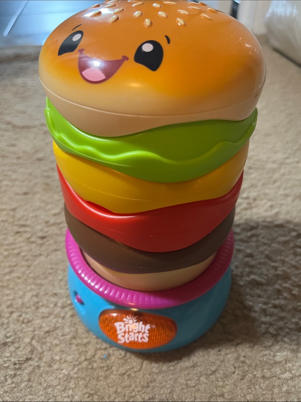 Bright Starts Colorful Stacking Burger Toy - Orange & Multicolor